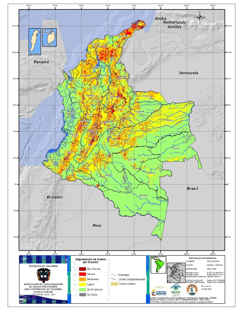 Soil erosion in Colombia